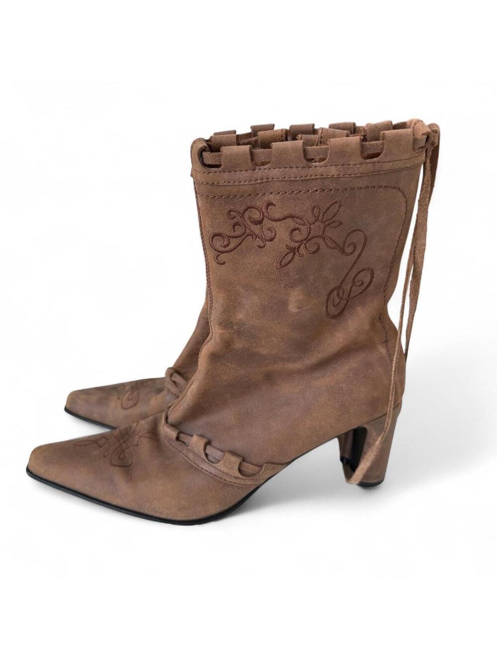 Roper Y2K Western Embroidered Leather Boots